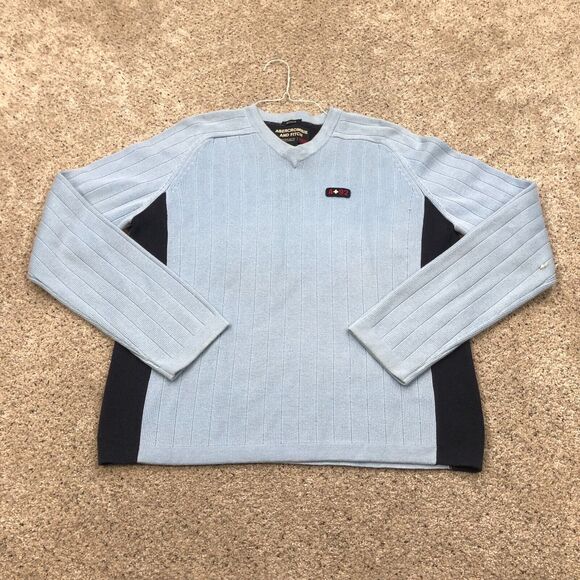 VTG Abercrombie & Fitch Sweater Adult Medium Blue Sweatshirt Muscle Knit Mens - Picture 1 of 8